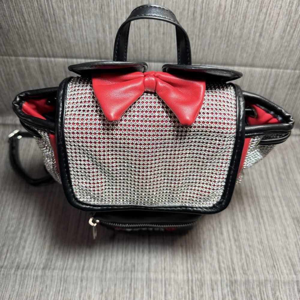 Disney Minnie Mouse Backpack Rhinestone Bling Mini Backpack Purse - Picture 3 of 16